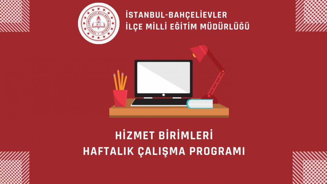 İlçe Milli Eğitim Müdürlüğü Haftalık Çalışma Programı (22-28 Şubat 2021)