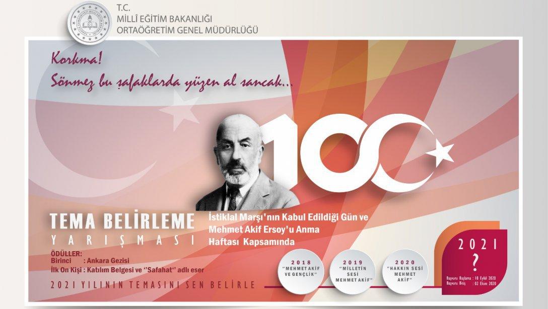 İstiklâl Marşı'nın Kabulü ve Mehmet Akif Ersoy'u Anma Günü Tema Belirleme Yarışması
