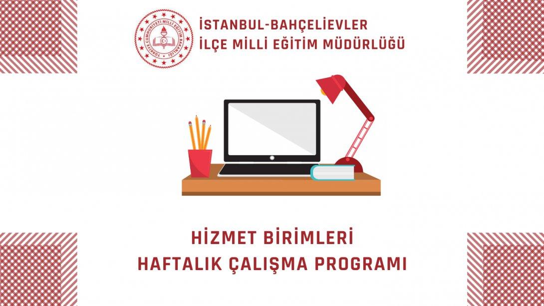 İlçe Milli Eğitim Müdürlüğü Haftalık Çalışma Programı ( 7-13 Haziran 2021 )