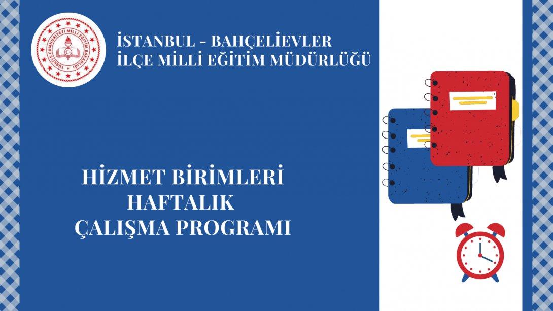İlçe Milli Eğitim Müdürlüğü Haftalık Çalışma Programı ( 17-23 Mayıs 2021 )