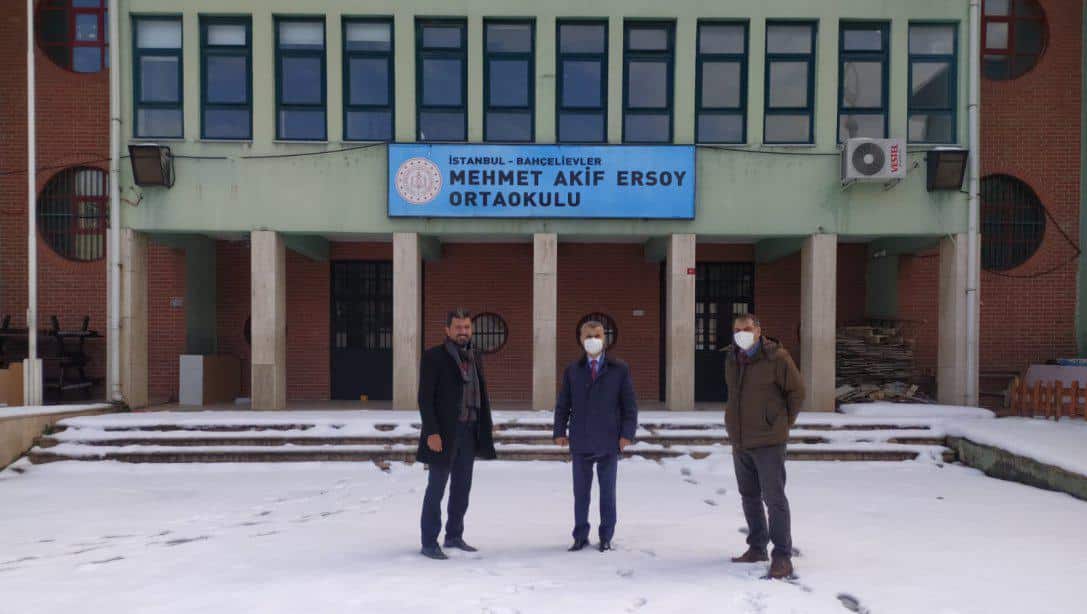 İlçe Milli Eğitim Müdürümüzün Güçlendirme Kapsamına Alınan Mehmet Akif Ersoy Ortaokulu'muzu Ziyareti